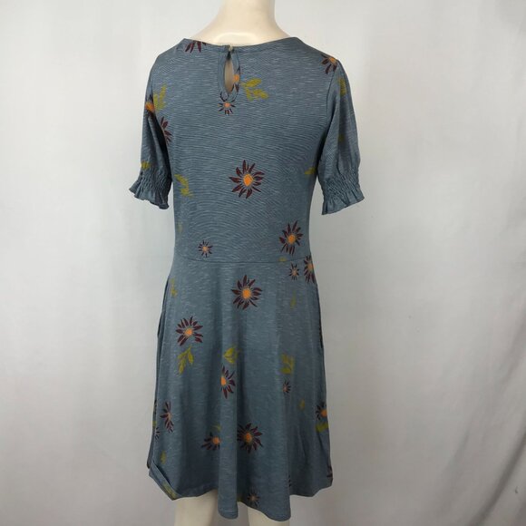 TOAD & CO - WOMEN'S SMALL - BLUE SHORT SLEEVE ROUND NECK TENCEL BLEND DRESS - Picture 3 of 5